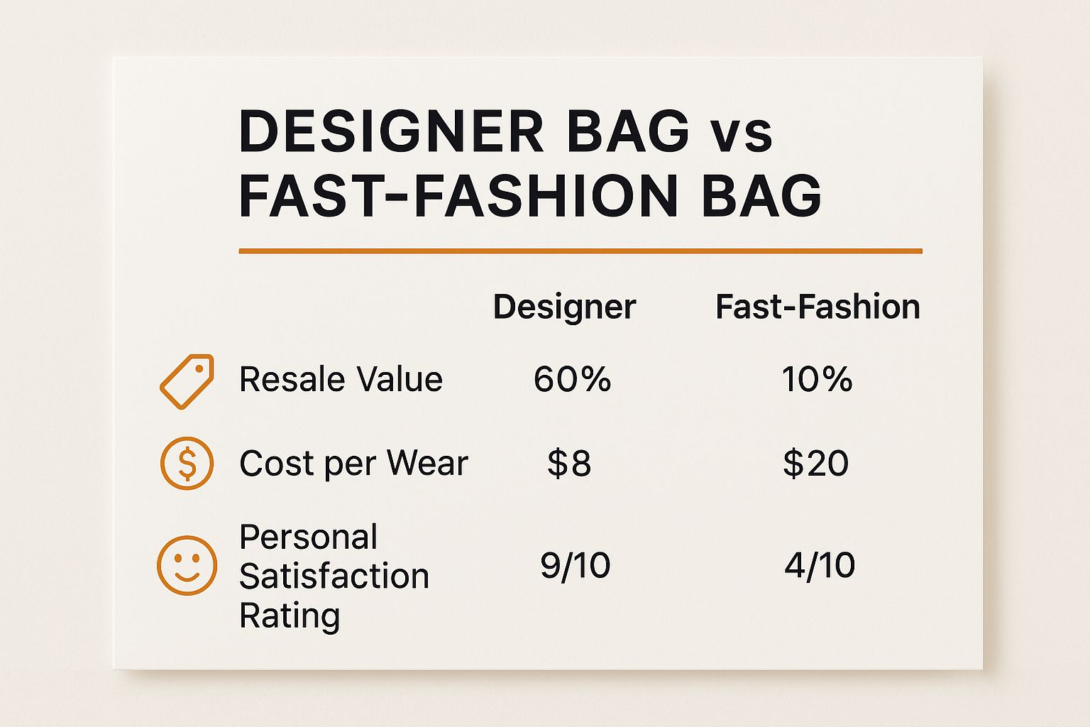 Infographic about are designer bags worth it