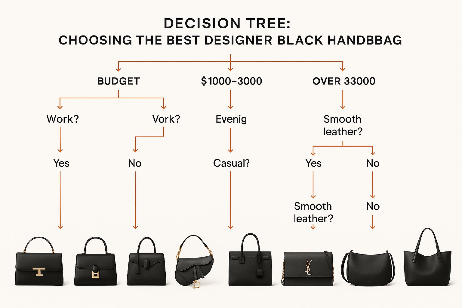 Infographic about best designer black handbags