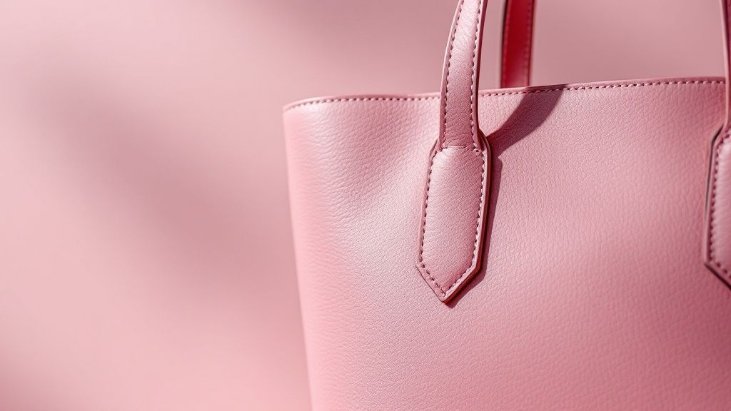 A stylish woman holding a designer pink tote bag.