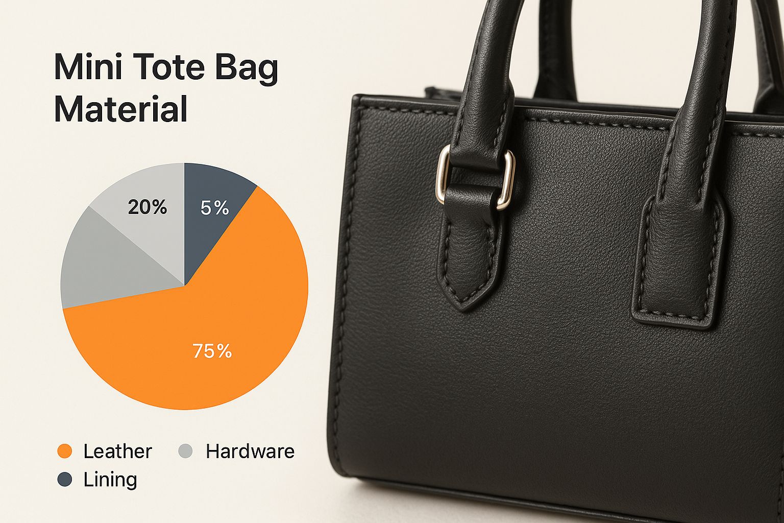 Infographic about black mini tote bag