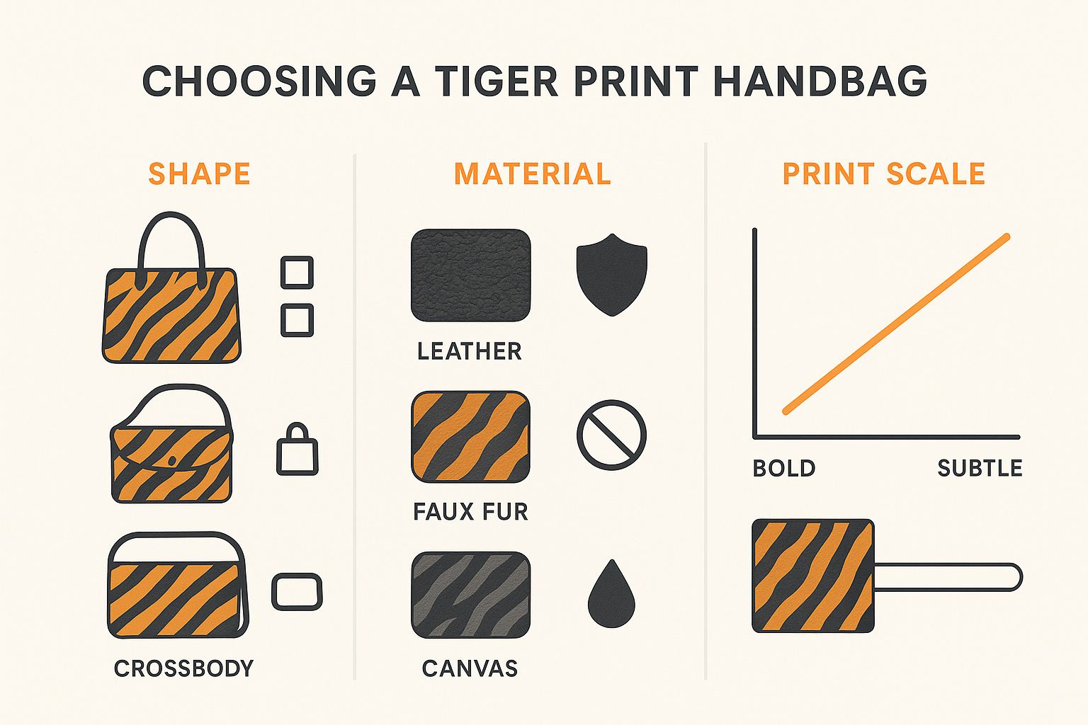 Infographic about tiger print handbags