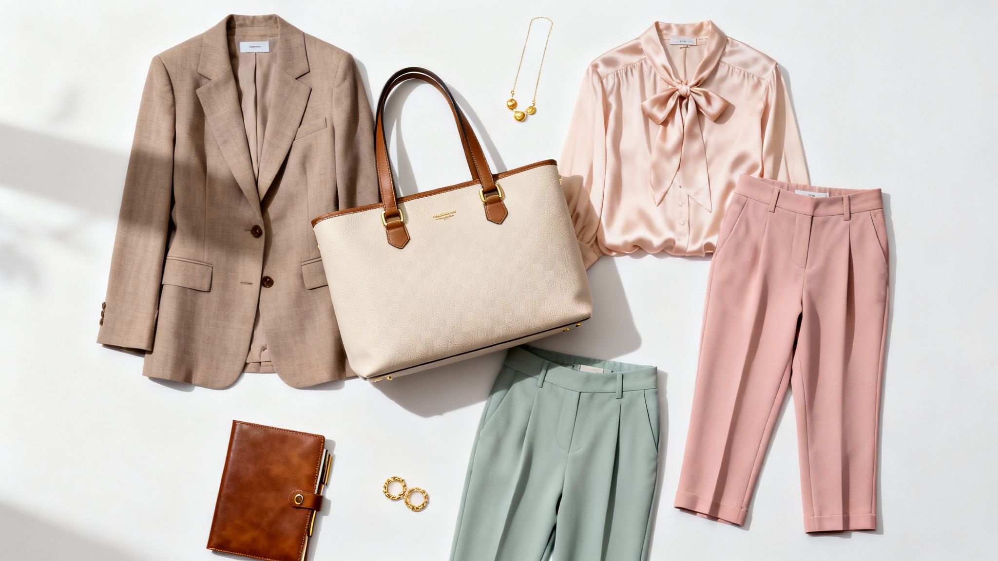 A woman confidently styles her designer handbag with a fashionable outfit.