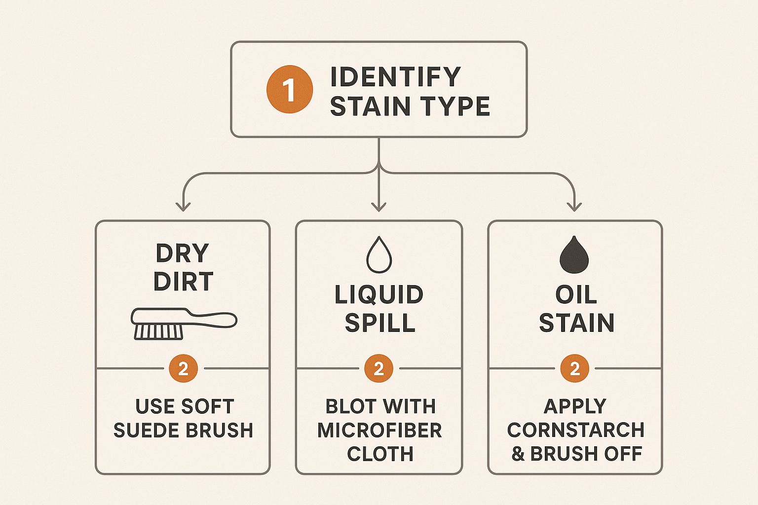 Infographic about cleaning suede handbags