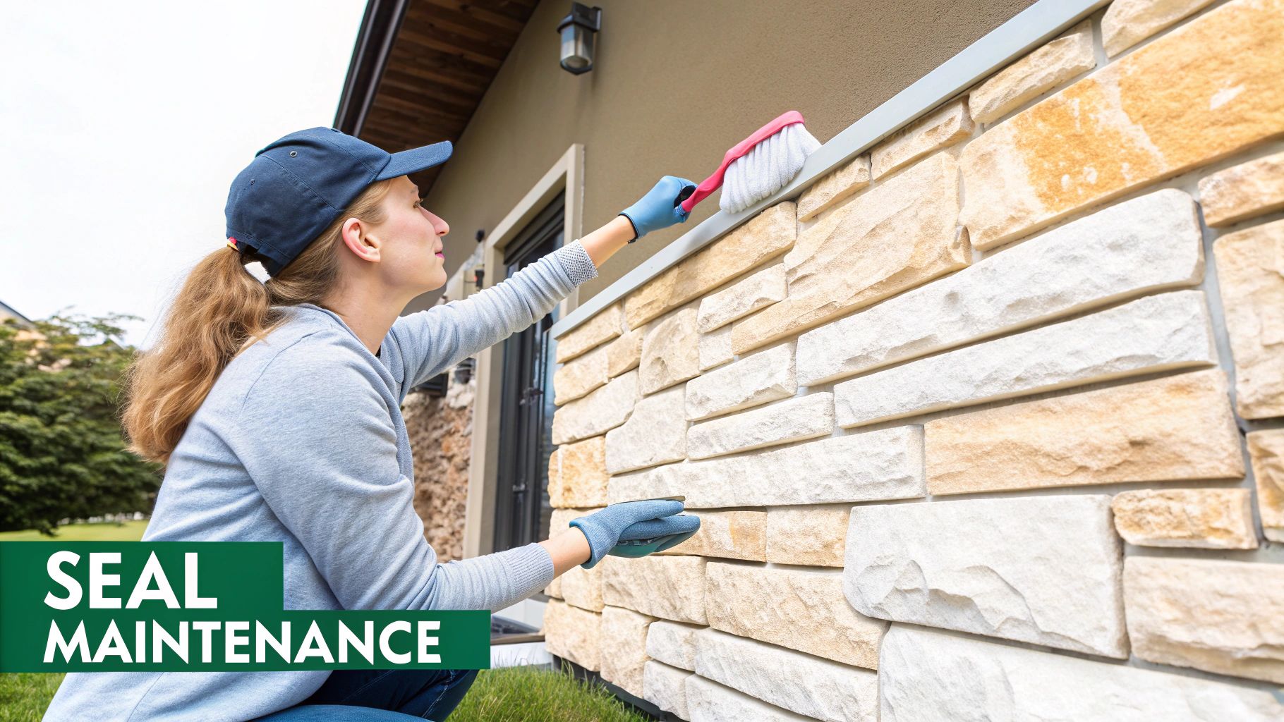 Image of sealed stone veneer