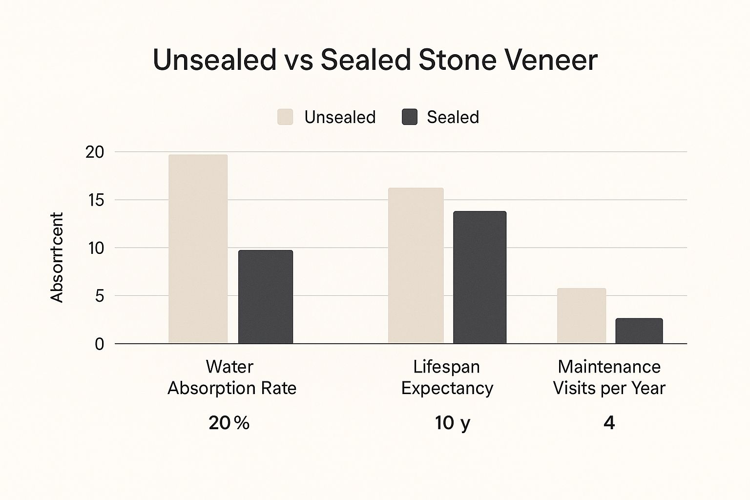 Infographic about sealing stone veneer