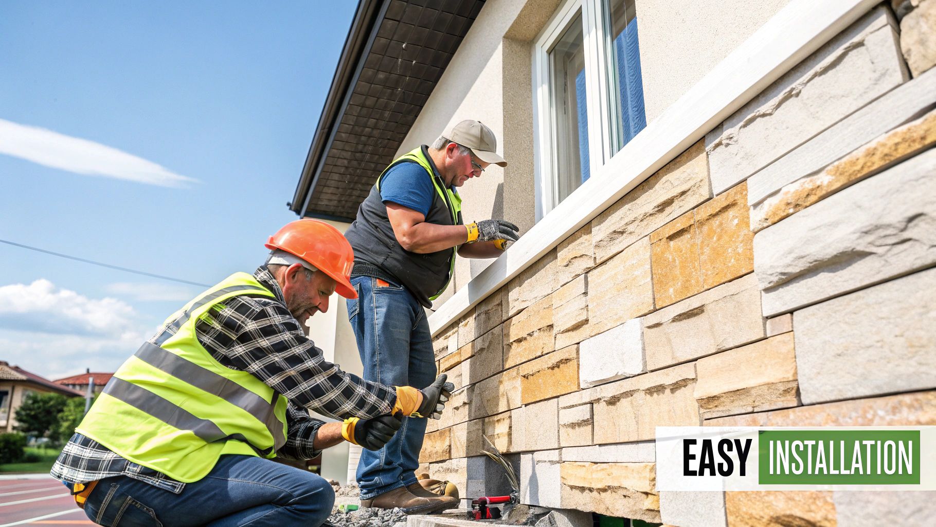 Example of lightweight stone veneer usage