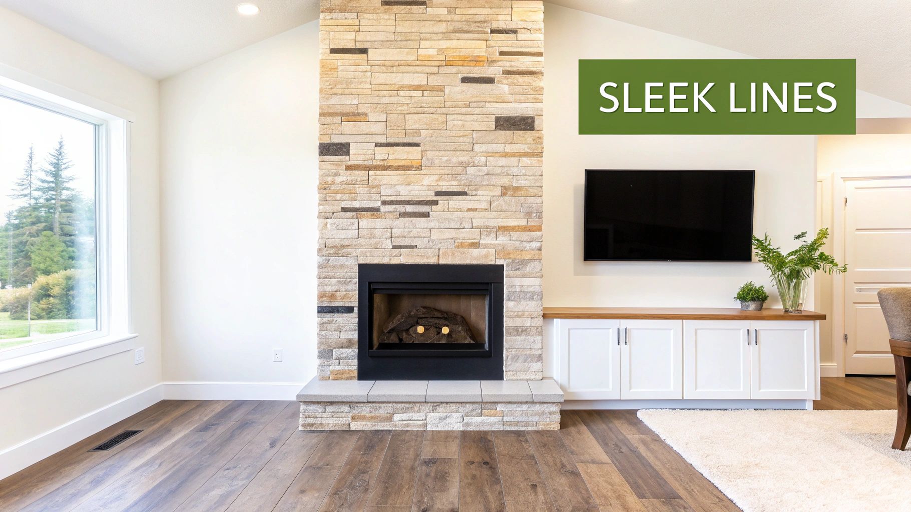 Modern Linear Stone Veneer