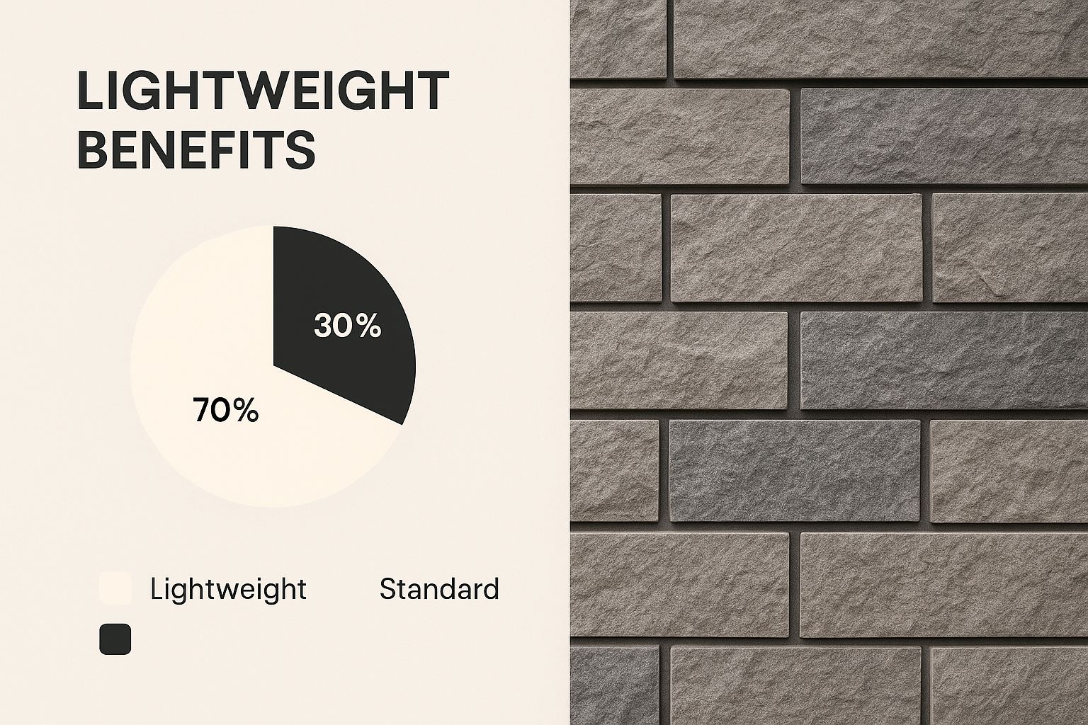 Infographic about lightweight stone veneer