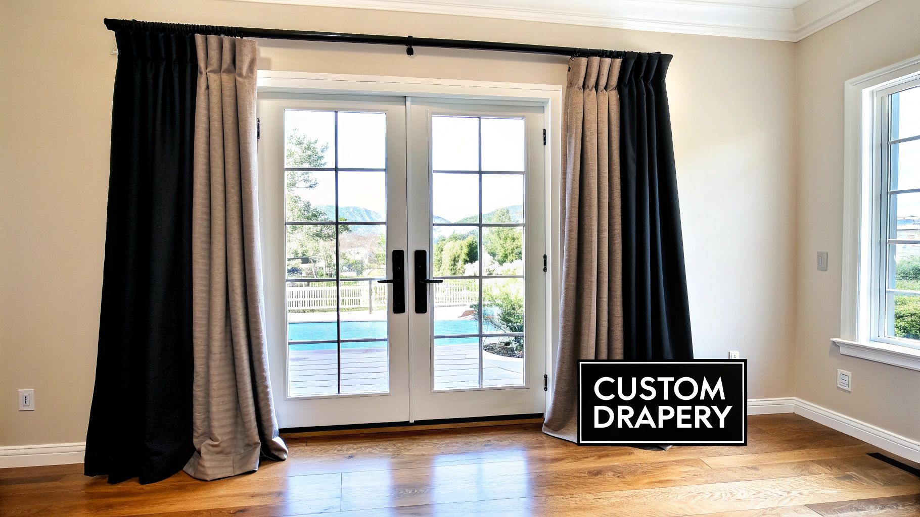View of Best Window Treatments For French Doors That Redefine Luxury | Drapery ...