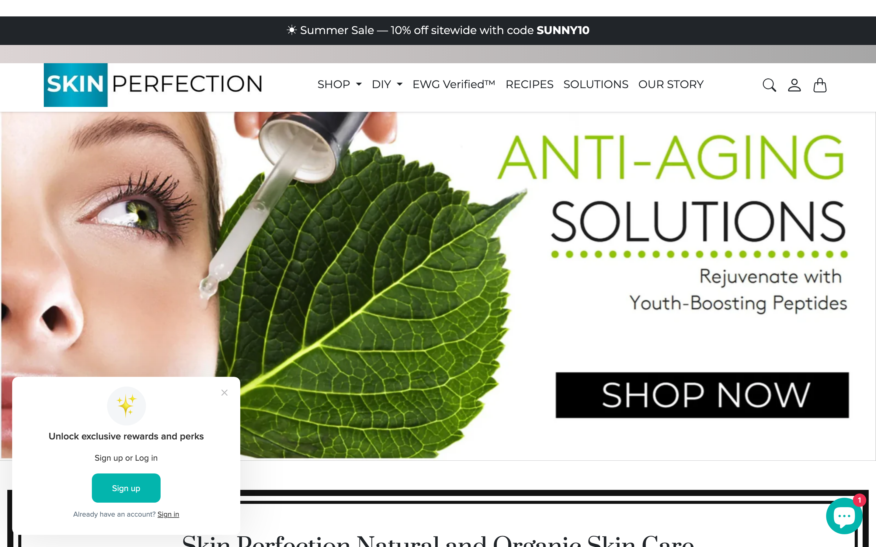 Skin Perfection website